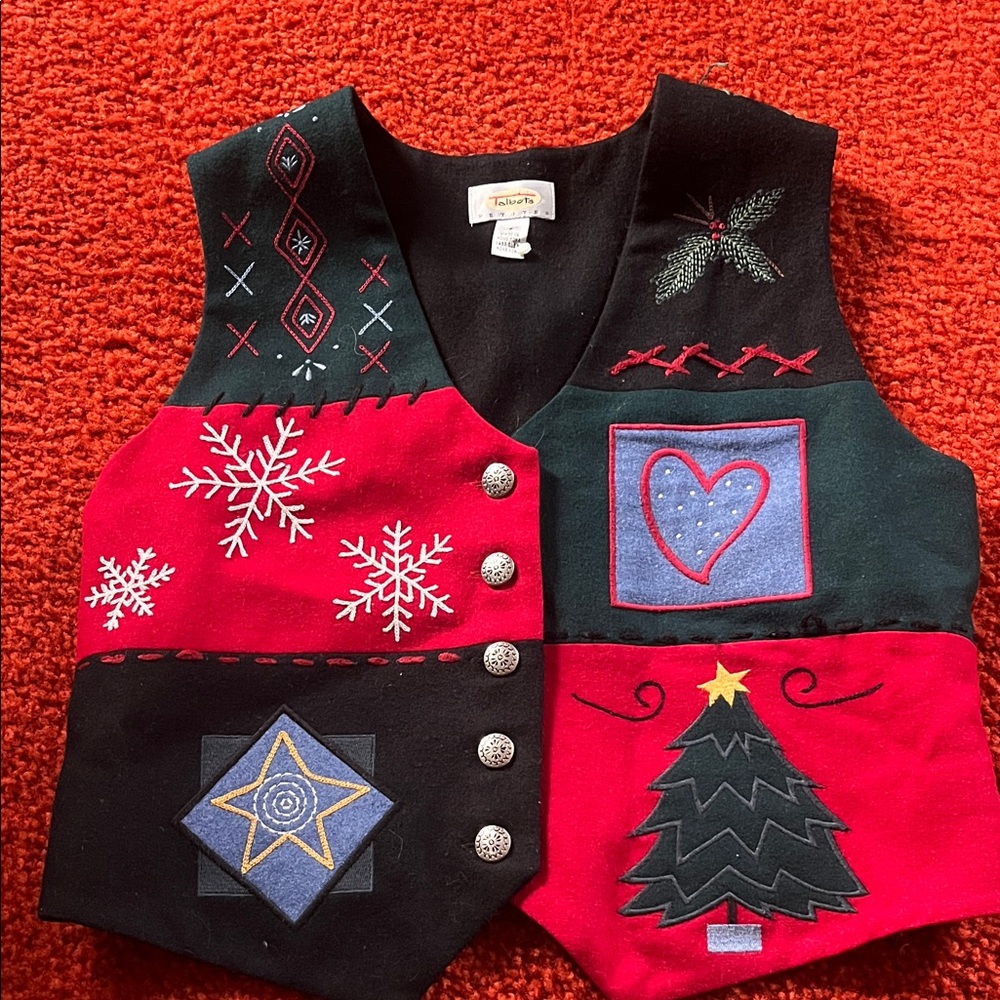 Festive Red and Black Holiday Vest